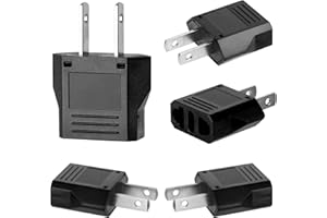 LTZGO 5 Piezas Adaptador Enchufe Europeo a Americano,Adaptador Enchufe Americano a español,adaptadores de Corriente,para Europa/USA/US/China/Japón/Canadá/México/Acerca