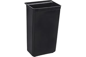 Thunder Group PLBC0013B 11 1/2 Gallon Refuse Bin for Bus Cart, 13 x 9 x 22, Black