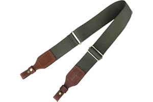 TOURBN Tourbon - Cintura in pelle e fettuccia da 5,1 cm, per fucile da caccia, stile inglese (verde)