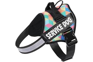 Belababy Service Dog Harness Small Medium Large, Adjustable Emotional Support Dog in Training Harness with Sturdy Handle, Reflective Therapy Puppy Vest, XS, Square