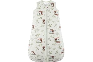 Mosebears Baby Winter Sleeping Bag, Children's Sleeping Bag, 2.5 Tog, Baby Sleeping Bags, 100% Cotton for Various Sizes from Birth to Age of 24 Months(Green Animal,12-18 Months)