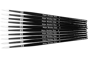 MAJOR BRUSHES Sable Sustituto tamaño 4 Pack 10