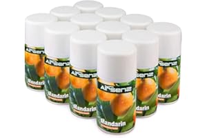 AIRSENZ Air Freshener Aerosol Refill Cans - Automatic Spray Dispenser Refills - 12 x 270ml Cans (Mandarin)