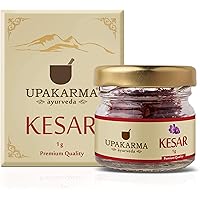 UPAKARMA Pure, Natural and Finest A++ Grade Kashmiri Kesar / Saffron Threads 1 Gram- Pack of 1