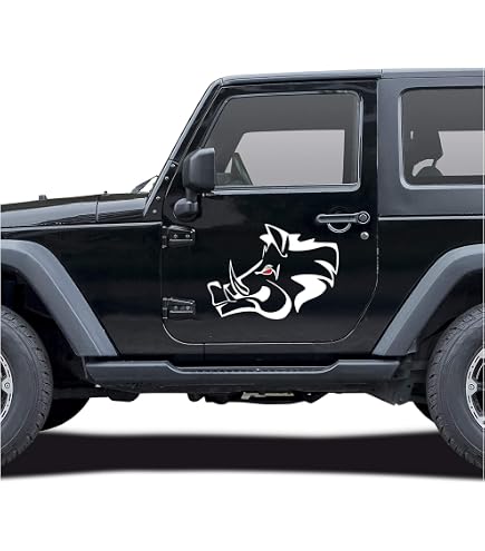 AMA SHOP Autocollant Tête Sanglier – Mod.10 Passion Chasse – Sticker Résistant Moto, Casque, Voiture, Camping-Car – Découpe Précise