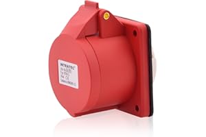 INTRATEC 100% SHOPPING CEE Presa di corrente trifase dritta 32A 400V 6h IP44 a 5 poli (3P+N+T): IEC-60309 Spine industriali e multifase robusta qualità industriale