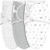 Minuche 100% Cotton 3-Piece Baby Swaddle and Sleeping Bag - Ergonomic Newborn and Baby Swaddle, 3-6 Months