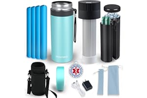 SECRETSBOX Insulin Kühlbox Elektrisch, 2-8℃ Medikamenten Kühlbox für Reisen, USB Insulin kühltasche TSA Genehmigt Tragbare Medikamenten Kühler mit 4 Biogel-Kältepackungen, Grünliches Blau