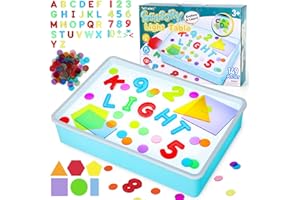 Yellcetoy Zabawki Montessori 3+ Lat - Interaktywny Stolik Świetlny Sensoryczny z 149 Akcesoriami, Light Box Terapeutyczny dla Dzieci z ADHD/Autyzmem, Edukacyjne Gry Rozwijające Motorykę (3-7 łac)