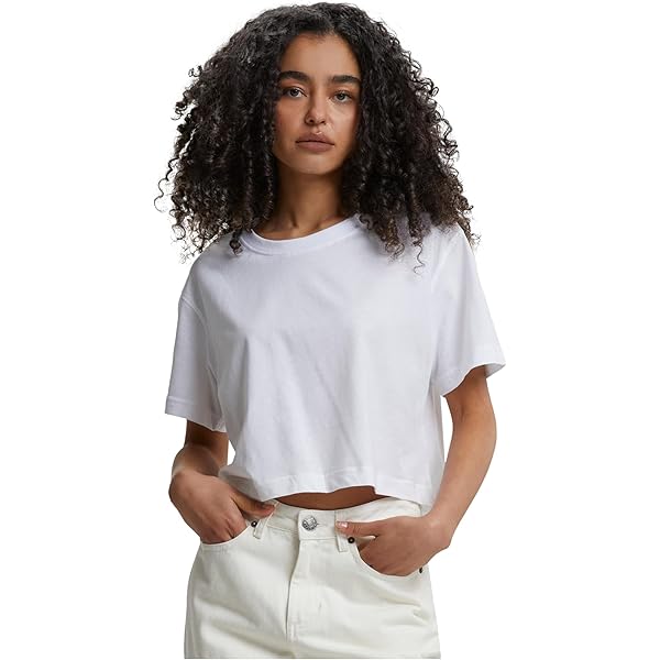 KiarenzaFD Ladies Cropped Tee - White XS Basic Tee For Brand Customization & Printing - View #9