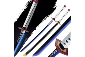 NEXT LEVEL Cosplay Prop Replica Demon Slayer Tanjiro LED Light Up Sword 40 Inch Wood & Plastic (Giyuu)