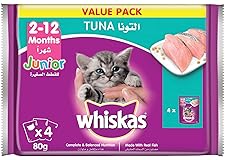 Whiskas Junior Tuna, Wet Kitten Food, Pouch for Kittens from 2 to 12 months, Flavor Lock Pouch Made for Freshness, Made with 