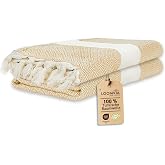 Loomvia - 2'li paket -%100 Pamuk Peştamal 100x180 cm, Havuz ve Plaj Havlusu, Spor Havlusu, Hızlı Kurur ve Koku Yapmaz, Emici,
