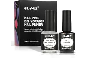 CLAVUZ Nail Prep Disidratante e Nail Primer Kit, senza acidi Pro Bonder per Legante Disidratato Naturale per Polvere Acrilica e Smalto per Unghie Nail Binder 15ml