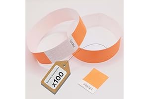EUROPABAND Lot de 100 Bracelets Tyvek Indéchirables et Imperméables Sans Marquage - Pour identification lors d'évènements et de Soirées - Robuste, Fermeture Adhésive 19 x 250 mm