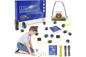 ZZRSYJ Magnetisches Schachspiel,Magneteffekt-Schachspiel,Tragbares pädagogisches Schachbrett,Tragbares Magnet Schachbrett,Puzzle Checkers Spiel,Pädagogisches Damespiel Geeignet für Familien Partys