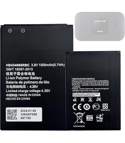 Batterie 1500mAh Modem 4G Huawei Batterie D'origine Huawei HB824666RBC 3,8 V 3000 MAh Pour Routeur Huawei E5577 En Vrac Batterie Originale HB434666RBC