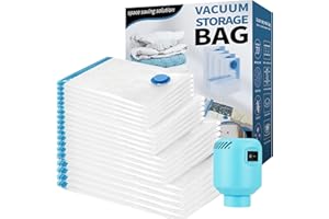CKCLR Worki próżniowe na ubrania, kołdry z pompką elektryczną, 20 sztuk, 5 + 5 + 5 S, wielokrotnego użytku