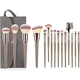 15 Pieces Professional Makeup Brushes with Cosmetic Bag | Makeup Brushes for Face and Eyes, Synthetic Brushes for Concealers