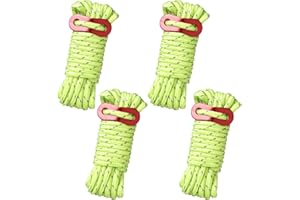 ARUICHENG Tent Guy Ropes Nylon Guy Ropes 4mm Guide Ropes 4M Adjustable Guy Ropes for Tents Reflective Guy Lines with Tensioners Reflective Cord for Camping Awning Hiking Picnics