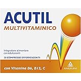 Acutil Multivitaminico Effervescente, Integratore Alimentare con Minerali, Fosfoserina, Vitamina B12, B6 e Vitamina C. Riduce