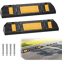 YARDIN Set of 2 Wheel Stoppers, Parking Limitation, Parking Aid, Garage, Driving Protection, Rubber, Wheel Stop Parking Limit for Commercial and Private Parking, Parking Lots and Private Garages (60