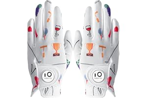 FINGER TEN Coppia di guanti da golf da donna, per mano sinistra e destra, in pelle, guanti da golf per donna