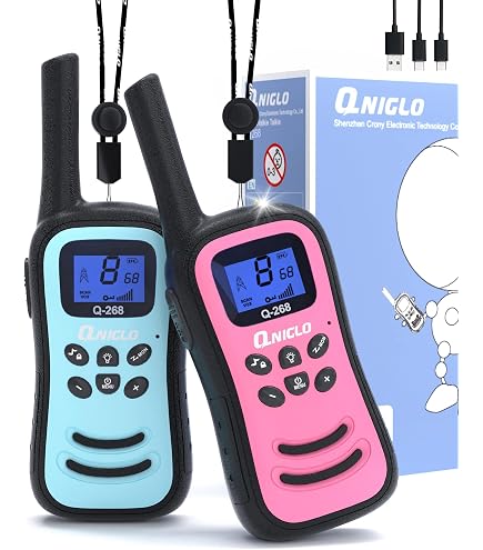 DC DECROSS Talkie-Walkie Enfants & Adultes DC43/44 - Portée 4 Km, Lampe Torche, VOX, Jaune (Pack 2)