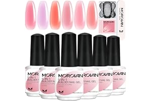 Morovan Gel Constructor Kit 5 En 1 6 Colores Refuerzo Semipermanente 15ml Extensión Para Uñas Profesional Manicura Para Mujer