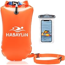 Bouée De Natation Gonflable 12L - Sécurité, Compartiment étanche, PVC, Orange, Pour Triathlon, Snorkeling, Eaux Libres