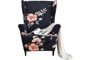 MINGPINHUIUS Wingback Chair Cover Sofa Slipcover - Stretch Polyester Wingback Armchair Covers Super Soft Furniture Protector Couch for Living Room Machine Washable/Skid Resistance