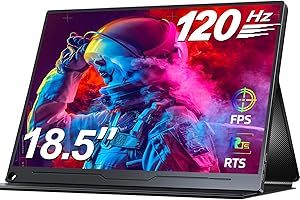 UPERFECT 18.5 Pulgadas 120Hz Gaming Monitor Portátil 1920 * 1080 Full HD IPS Mate Eye-Care Pantalla Móvil con Type-C Mini HDMI para PC Laptop PS4/5 Xbo Raspb Pi, Cuerpo de Metal, Compatible con VESA