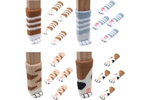 FYting Calcetines de Silla 16Pzs Protector de Patas de Mesa Protectores Sillas Patas, Antiarañazos, Antirruido, Pies Mesa Tela Elástica Almohadillas para Escritorio, Sofá, Cama, Armario, Pata Gato