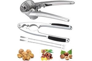 YISKY Nutcracker, 4 Pcs Nutcracker Kitchen Tool, Nut Crackers Tool, Funnel Walnut Pliers, Metal Nutcracker Multifunction, Walnut Plier Opener, Metal Nut Cracker Tool for All Sorts of Nuts (B)