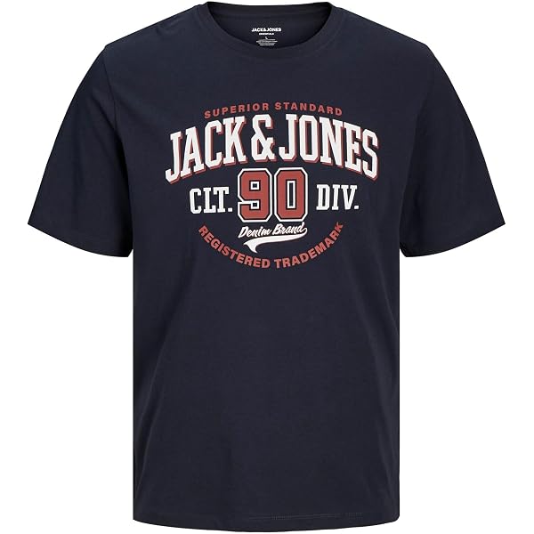 JACK & JONES Männer T-Shirt 5er-Pack Plus Size – Bedruckte Basic-Shirts Im Lockeren Schnitt