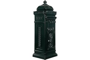 STILISTA Antiker Standbriefkasten 102 cm, Aluminium, Farbwahl, Grün