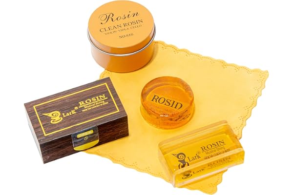 Fansjoy 2 Pièces Colophane pour Violon, Alto et Violoncelle Arcs, Faible Poussière Colophane Naturelle avec Étui