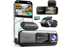 BOTSLAB 4K Dash Cam Front and Rear, Night Vision, ADAS, 2K Rear Camera, 170° Wide Angle, Built-in GPS and 5.8GHz WiFi, 24/7 Parking Mode with Voice Control and 64GB SD Card