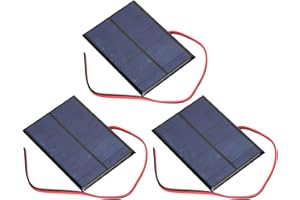 ESTINK Mini Panel Słoneczny, 3 Sztuki Polysilicon 5V 1W 200mA 2mm Epoksydowy Panel Słoneczny 100x70+30cm Czerwona i Czarna Linia do Energii Słonecznej, DIY Home, Science Projects Toys