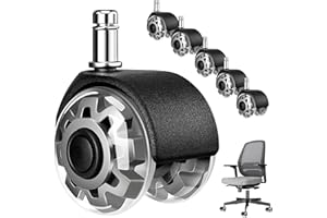 TBINTUL 5 x Kółka do krzesła biurowego, uniwersalny rozmiar 11x22 mm, idealne do krzeseł biurowych na dywany i twarde podłogi