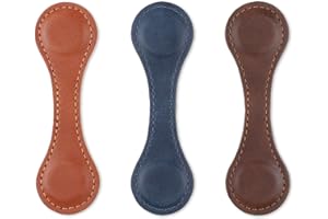 Dimeho Lot de 3 marque-pages magnétiques en cuir double face - Style rétro - Fait à la main - Pinces à livres - Marqueurs de page personnalisés - Joli accessoire de lecture pour rat de bibliothèque -