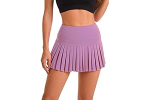 Zesoyne Womens Pleated Tennis Skirt with Pockets High Waist Athletic Shorts Sports Running Golf Skorts