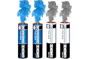 EXCLUSIVE ONLINE RING PULL SMOKE GRENADES Pack of 4 Colors (2 White, 2 Blue)