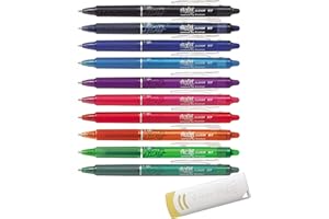 Pilot BL-FR7 Frixion Lot de 10 stylos rollers effaçables Pointe 0,7 mm - 10er Clicker | mit Radierer - coloré