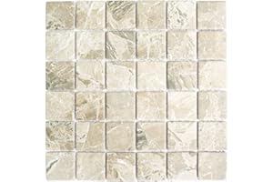 CONWIRE Keramikmosaik Keramik Mosaik Mosaikfliese Keramik Steinoptik sandbraun Wandverkleidung Küchenfliese Wandfliese Duschwand Küche Fliese Fliesenspiegel