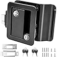 Siasky Black RV Door Lock Replacement, Upgraded RV Door Latch with Paddle Deadbolt 4 Keys, Camper Door Lock for Travel Trailers Horse Cargo Hauler, Zinc Alloy Trailer Entry Door Latch Replacement