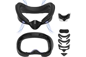 Vakdon Facial Interface Compatible with Quest 3S Accessories(Upgraded Version), with 2 PCS Widened Soft Breathable Face Cover Pad Replacement and Lens Cover & Anti-Leakage Nose Pad