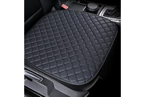 YUNZLAN Housse/Protecteur de siège de Voiture Universel en Cuir, Coussin de siège de Voiture Avant/arrière avec Fond antidérapant (Noir, 1 Coussin de siège Avant)
