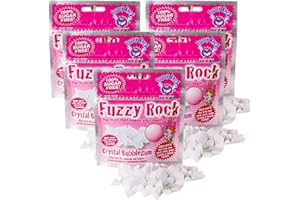 Fuzzy Rock Crystal Bubblegum Mints- Natural Sugar-Free Breath Freshener with Xylitol Crystals for Fresh Breath, Clean Teeth & Healthy Gums | Great for Travel, Gum Health & Oral Care (5 Packs)