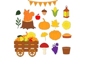 GLOBLELAND 2Set 21Pcs Autumn Harvest Cutting Dies for DIY Scrapbooking Metal Pumpkins Leaves Squirrels Die Cuts Embossing Stencils Template for Paper Card Making Decoration Album Craft Decor